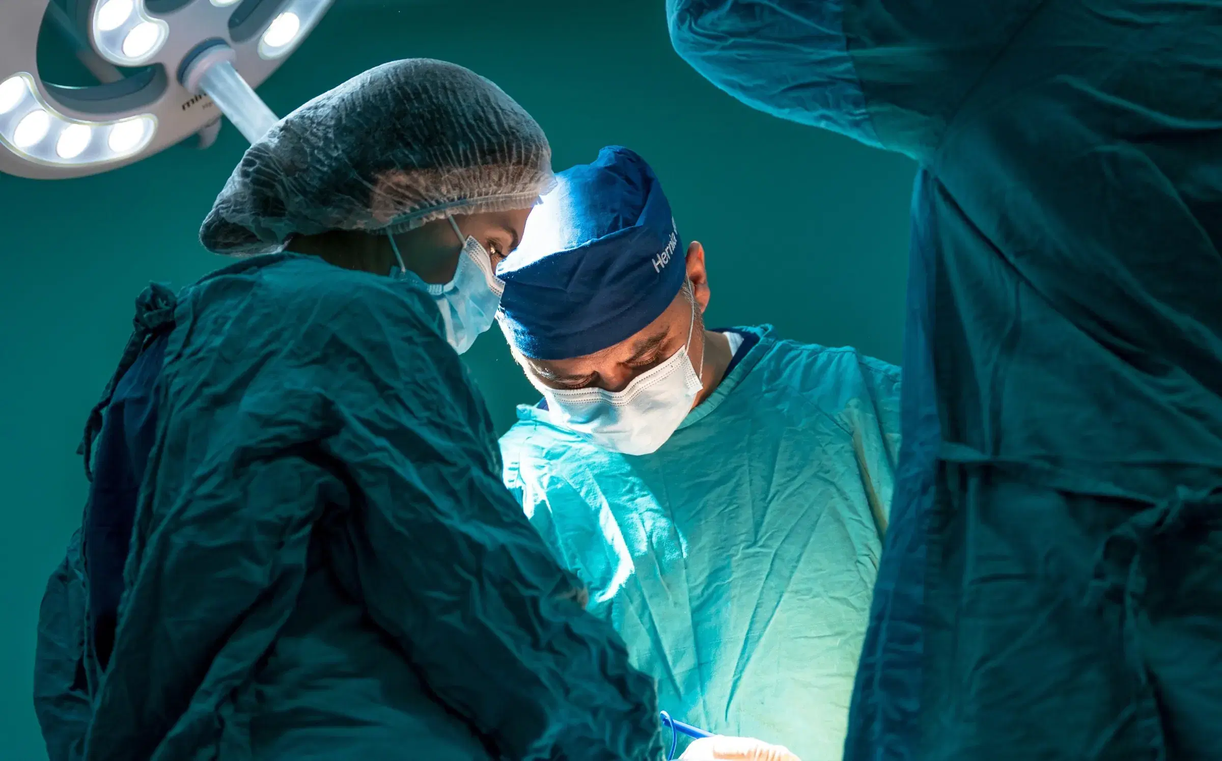 Surgical team in an operating room